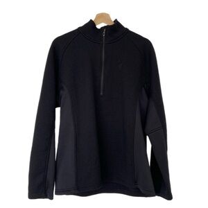 SPYDER BLACK ACTIVE ATHLETIC PERFORMANCE SPORT HALF ZIP JACKET, LARGE
